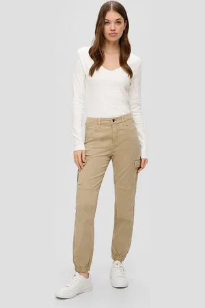 QS by s.Oliver Stoffhose Slim: Cargohose aus Twill Gummizug - Verkäufer: s.Oliver