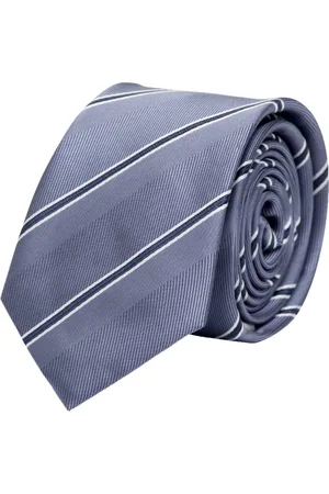 Fabio Farini Krawatte Herren Krawatte Grau - verschiedene Grau Männer Schlips in 6cm (ohne Box, Gestreift) Schmal (6cm), Blau Weiß - Velvet Curtain/Port Gore/Silver Sword - Verkäufer: