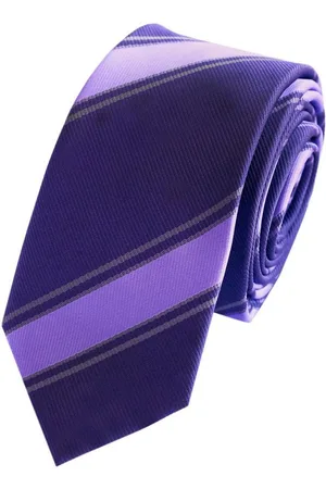 Fabio Farini Krawatte Herren Krawatte Lila - verschiedene Lila Männer Schlips in 6cm (ohne Box, Gestreift) Schmal (6cm), Lila Grau - Purple Rain/French Rose - Verkäufer: