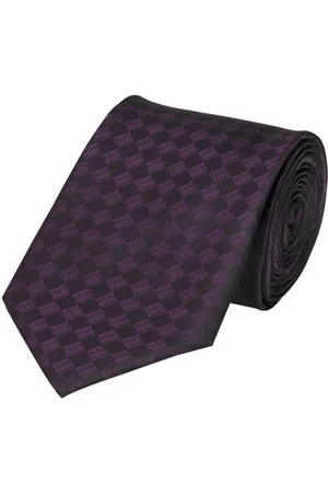 Fabio Farini Krawatte Herren Krawatte Lila - verschiedene Lila Männer Schlips in 8cm (ohne Box, Kariert) Breit (8cm), Dunkellila Schwarz - Clear Purple/Black - Verkäufer: