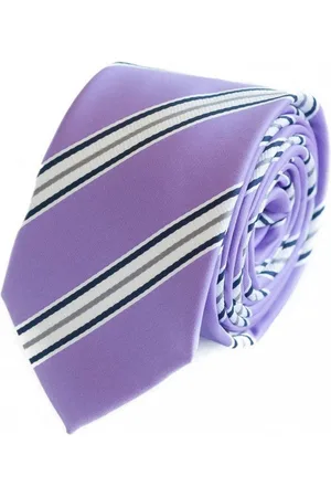Fabio Farini Krawatte Herren Krawatte Lila - verschiedene Lila Männer Schlips in 6cm (ohne Box, Gestreift) Schmal (6cm), Lila Weiß Schwarz - Purple Fire/Black/White - Verkäufer: