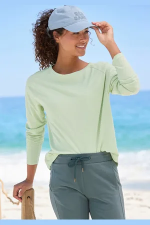 ELBSAND Longsleeve Tinna mit Logodruck hinten, Langarmshirt aus Baumwoll-Mix, sportlich-casual