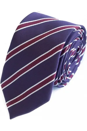 Fabio Farini Krawatte Herren Krawatte Lila - verschiedene Lila Männer Schlips in 6cm (ohne Box, Gestreift) Schmal (6cm), Lila Dunkelrot Weiß - Black Cherry/Black Rose/Aura White - Verkäufer: