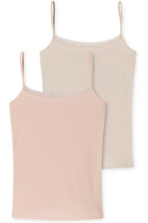 Schiesser Spaghettitop "Cotton Lace" (2er-Pack) mit femininem Spitzenband am Dekolleté