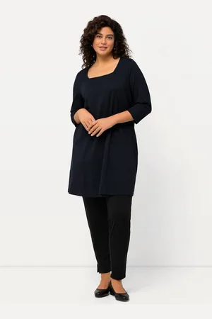 Ulla Popken Longshirt Longshirt A-Linie Carré-Ausschnitt 3/4-Arm - Verkäufer: Popken Fashion Group