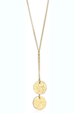 Elli Kette mit Anhänger Y-Kette Plättchen Coin Strukturiert 925 Silber, Plättchen - Verkäufer: JULIE & GRACE GmbH