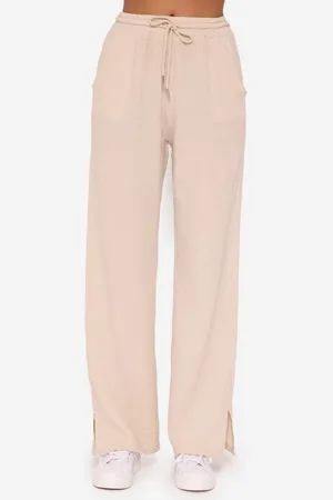 SASSYCLASSY Stoffhose Leichte Musselin Sommer Hose Damen Lang Lockere Musselinhose aus Baumwolle mit elastischem Bund Atmungsaktiv - Verkäufer: