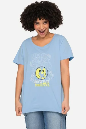 Angel of Style T-Shirt T-Shirt oversized Smiley Rundhals Halbarm - Verkäufer: Popken Fashion Group