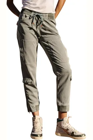 Freeman T Porter Cargohose Celine Jazz lily pad Elastikbund mit Tunnelzug - leichte sommerliche Hose - Verkäufer: First Choice Streetwear