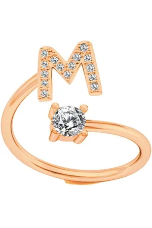 Bungsa Fingerring Ring Zehenring Buchstabe roségoldfarben aus Messing Unisex (1-tlg), Zehring Toering - Verkäufer: