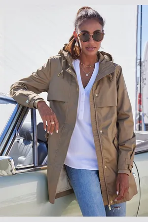 French Connection Outdoorjacke Saumschlitz mit Druckknöpfen auf der Rückseite
