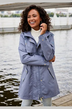 French Connection Outdoorjacke Saumschlitz mit Druckknöpfen auf der Rückseite