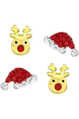 schmuck23 Ohrstecker-Set 2 Paar Ohrringe Nikolaus Weihnachten 925 Silber Kinderohrringe (Set, Set aus 2 Paar Ohrstecker), Kinderschmuck - Verkäufer: