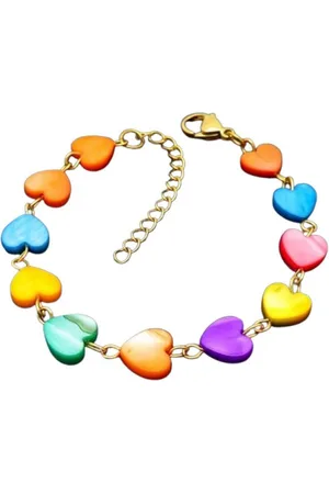 Bungsa Armband Armband bunte Herzen aus Edelstahl Damen (1 Armband, 1-tlg), Bracelet Armschmuck - Verkäufer: