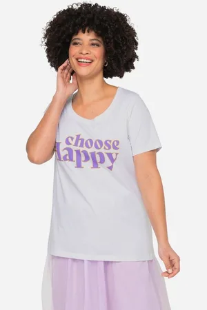 Angel of Style T-Shirt T-Shirt Classic Fit Schriftzug Rundhals Halbarm. - Verkäufer: Popken Fashion Group