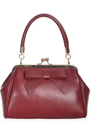 Banned Retro Handtasche Daydream Burgunder, Vintage Retro Kunstleder Schleife Henkeltasche - Verkäufer: Schompi Trading e.K.