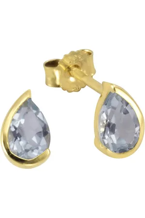 vivance collection Paar Ohrstecker 585/- Gelbgold glanz Blautopas