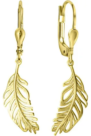 vivance collection Paar Ohrhänger 375/- Gelbgold glanz Blattmotiv
