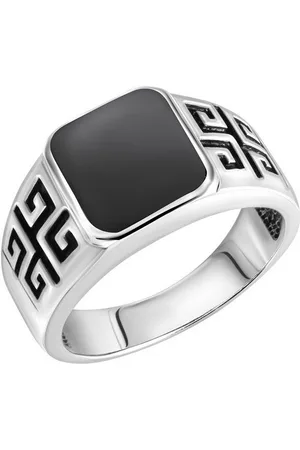vivance collection Fingerring 925/- Sterling Silber rhodiniert schwarzer Achat