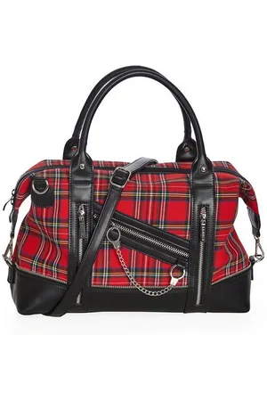Banned Retro Schultertasche Edwards Tartan, Gothic Handschellen Zips Weekender - Verkäufer: Schompi Trading e.K.