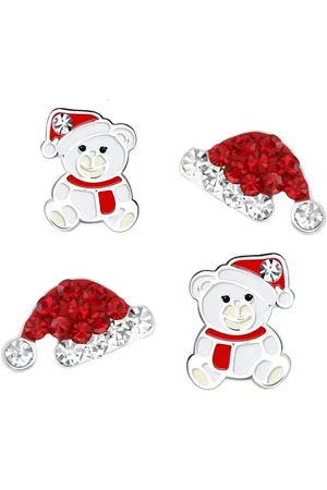 schmuck23 Ohrstecker-Set 2 Paar Ohrringe Nikolaus Weihnachten 925 Silber Kinderohrringe Rentier (Set aus 2 Paar Ohrsteckern, Set), Schmuckset - Verkäufer: