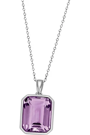 Firetti Kette mit Anhänger Schmuck Geschenk Silber 925 Halsschmuck Halskette Ankerkette Quadrat, mit Amethyst oder Topas