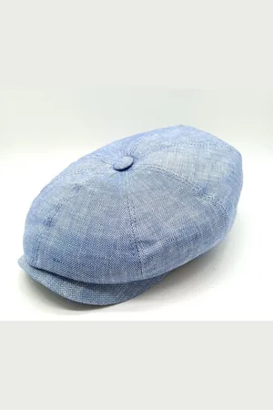 Stetson Flat Cap Newsboy Cap Hatteras Linen bleu - Verkäufer: hutraum
