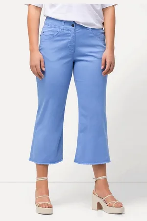 Ulla Popken Regular-fit-Jeans Jeans Mary weites Bein Fransensaum Stretch - Verkäufer: Popken Fashion Group