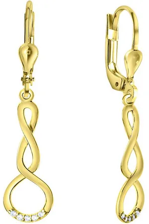 vivance collection Paar Ohrhänger 375- Gelbgold glanz mit Zirkonia