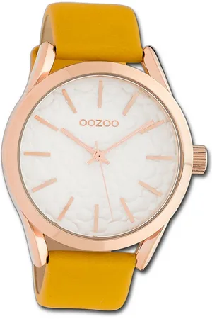 Oozoo Quarzuhr Damen Armbanduhr Timepieces, (Analoguhr), Damenuhr Lederarmband , rundes Gehäuse, groß (ca. 43mm) - Verkäufer: Fit4Style Silberschmuck - IMPPAC