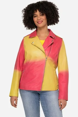 Angel of Style Lederjacke Lederjacke zweifarbig echtes Leder Bikerjacke - Verkäufer: Popken Fashion Group