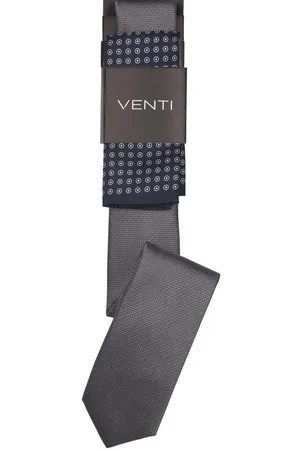 Venti Krawatte Set aus Krawatte und Einstecktuch gemustert