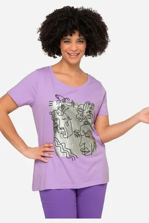 Angel of Style T-Shirt T-Shirt Gesichter-Motiv Rundhals Halbarm - Verkäufer: Popken Fashion Group