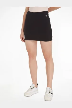 Calvin Klein Minirock SLUB RIB MINI SKIRT mit Logopatch