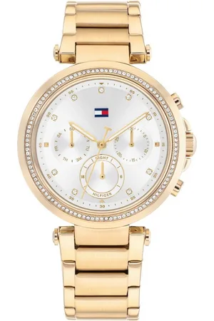 Tommy Hilfiger Multifunktionsuhr EMILY 1782703, Quarzuhr, Armbanduhr, Damen, Datum, Glaskristalle, Edelstahlarmband