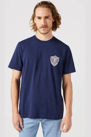 Wrangler T-Shirt AMERICANA mit Markenlabel auf der Brust