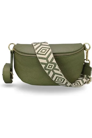 Adel Bags Bauchtasche Damen mit goldenem Reißverschluss, Bauchtasche Leder, hergestellt in Italien, mit 2 Riemen - Verkäufer: