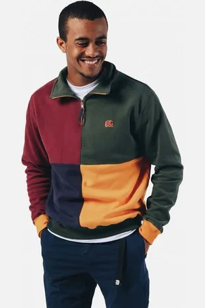 TRENDSPLANT Rundhalspullover Color Block Half Zip Sweater "Harlequin" - Verkäufer: 247Group GmbH