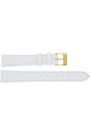 JuwelmaLux Uhrenarmband Uhrenband Lederband Weiß Edelstahl JL38-10-0250 - Verkäufer: Juwelier-Bacak