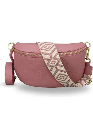 Adel Bags Bauchtasche Damen mit goldenem Reißverschluss, Bauchtasche Leder, hergestellt in Italien, mit 2 Riemen - Verkäufer: