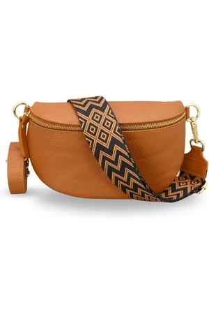 Adel Bags Bauchtasche Damen mit goldenem Reißverschluss, Bauchtasche Leder, hergestellt in Italien, mit 2 Riemen - Verkäufer: