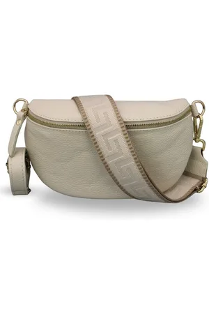 Adel Bags Bauchtasche Damen mit goldenem Reißverschluss, Bauchtasche Leder, hergestellt in Italien, mit 2 Riemen - Verkäufer: