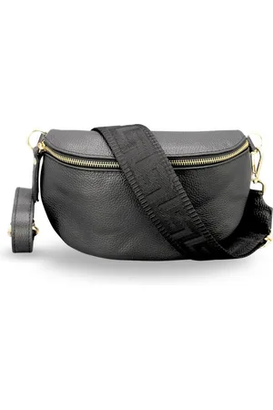 Adel Bags Bauchtasche Damen mit goldenem Reißverschluss, Bauchtasche Leder, hergestellt in Italien, mit 2 Riemen - Verkäufer: