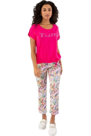STEHMANN 7/8-Jeans Mellina2-688W, mit angesagten Graffiti-Druck im 5 Pocket Style - Verkäufer: Gio Milano