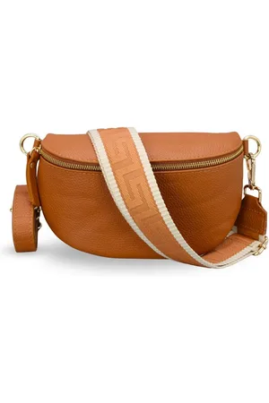 Adel Bags Bauchtasche Damen mit goldenem Reißverschluss, Bauchtasche Leder, hergestellt in Italien, mit 2 Riemen - Verkäufer: