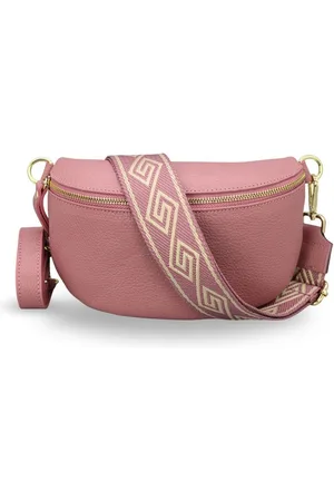Adel Bags Bauchtasche Damen mit goldenem Reißverschluss, Bauchtasche Leder, hergestellt in Italien, mit 2 Riemen - Verkäufer: