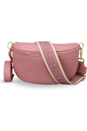 Adel Bags Bauchtasche Damen mit goldenem Reißverschluss, Bauchtasche Leder, hergestellt in Italien, mit 2 Riemen - Verkäufer: