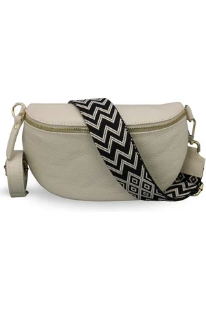 Adel Bags Bauchtasche Damen mit goldenem Reißverschluss, Bauchtasche Leder, hergestellt in Italien, mit 2 Riemen - Verkäufer:
