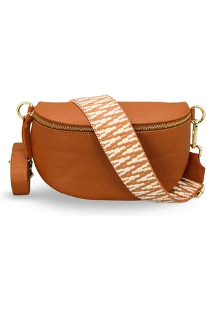 Adel Bags Bauchtasche Damen mit goldenem Reißverschluss, Bauchtasche Leder, hergestellt in Italien, mit 2 Riemen - Verkäufer: