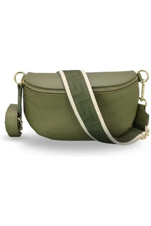 Adel Bags Bauchtasche Damen mit goldenem Reißverschluss, Bauchtasche Leder, hergestellt in Italien, mit 2 Riemen - Verkäufer: